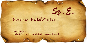 Szeicz Eutímia névjegykártya